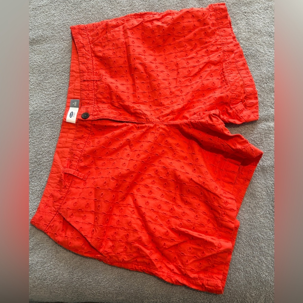 Old Navy Womens Orange Eyelet Shorts‎, size 16 - Picture 2 of 4